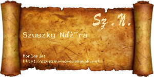 Szuszky Nóra névjegykártya