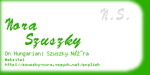 nora szuszky business card